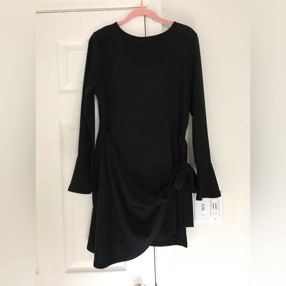 Bell Sleeve Wrap Mini Dress - Perfect Little Black Dress!